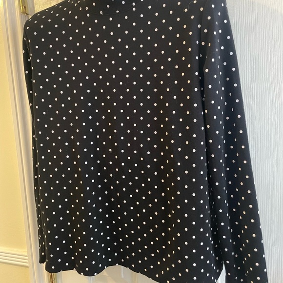 Style & Co. Black and White Polka Dot Long Sleeve Top - Picture 3 of 10